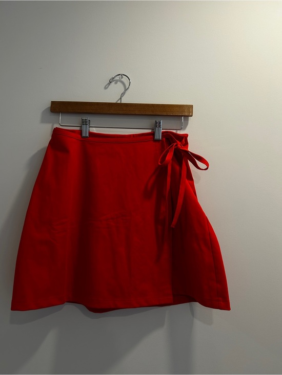 girlfriend collective Pants - girlfriend collective Red Tie-Detail A-Line Skirt